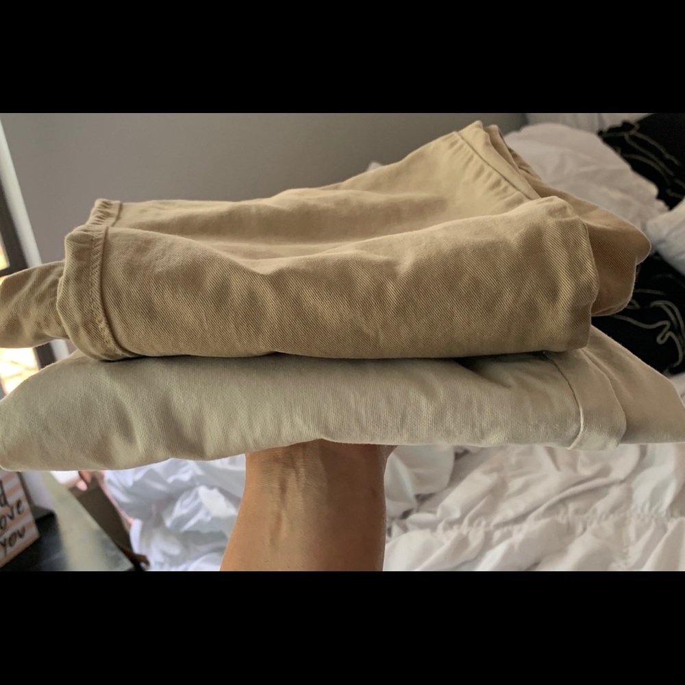Two pairs J Crew Khaki Pants Size 2 City Fit